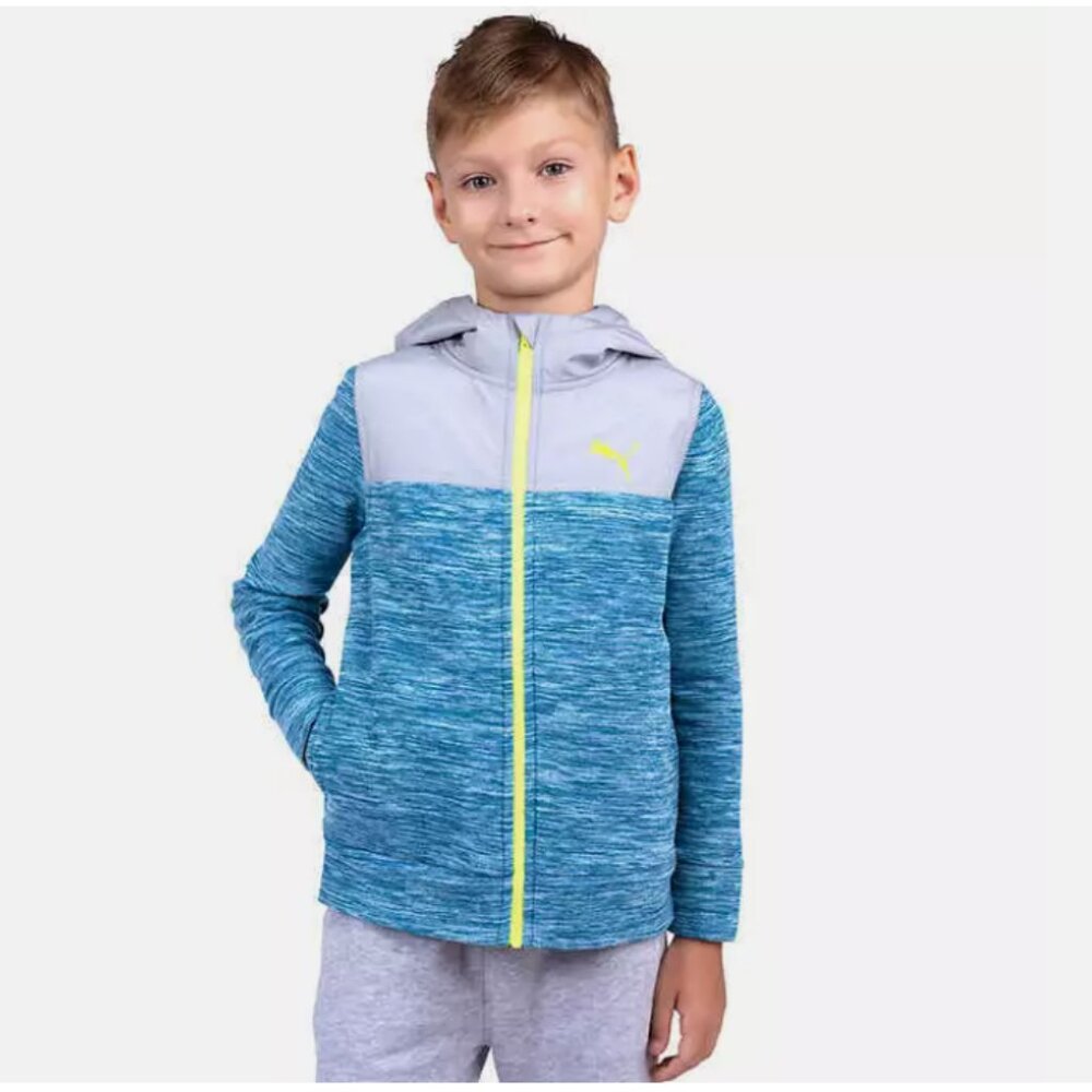 Puma Boys Fleece Hoodie Full Zip Fleece Hoodie Windbreaker Pockets S(7/8)